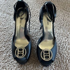 NEW BEBE black high heels